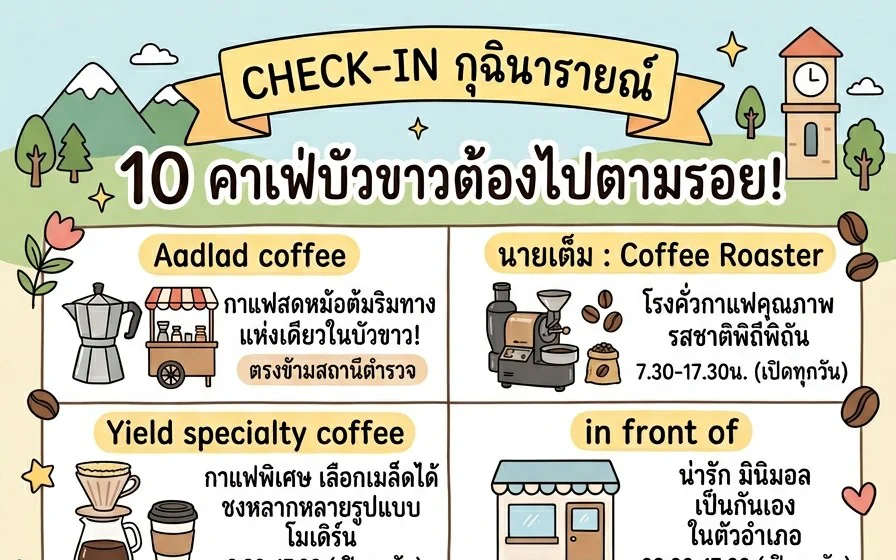 ปักหมุดร้านกาแฟในกุฉินารายณ์